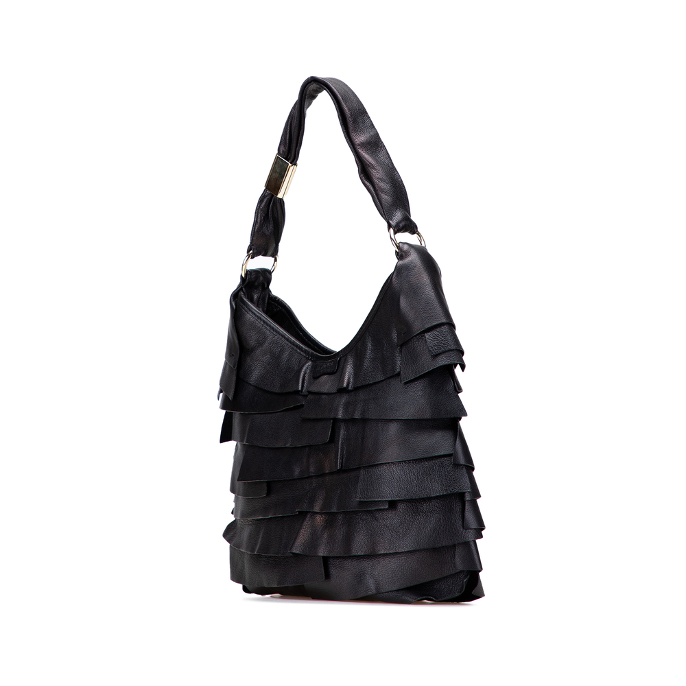 Pre-Loved Yves Saint Laurent Small Ruffled Leather Saint Tropez Hobo - Picture 2 of 11